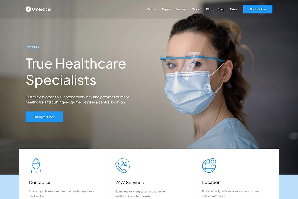demo homepage Classic Medical Uncode